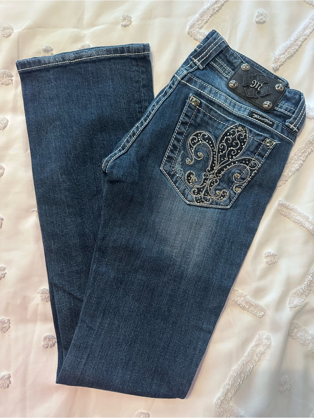 Miss Me Dark Blue Embellished Bootcut Jeans